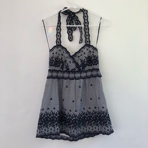 Donating Soon...Kate Spade Navy & White Halter Top